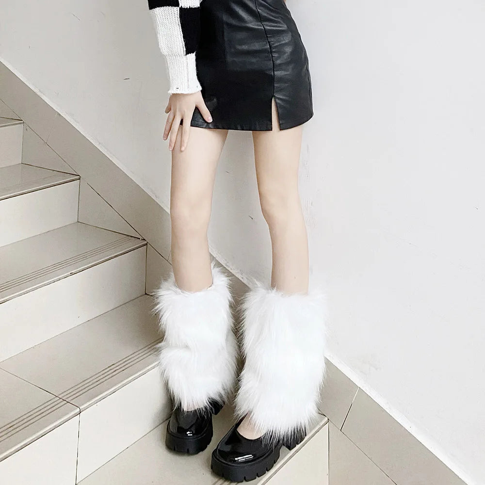 Women Faux Fur Leg Warmers