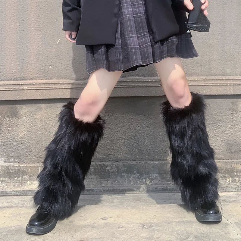 Women Faux Fur Leg Warmers