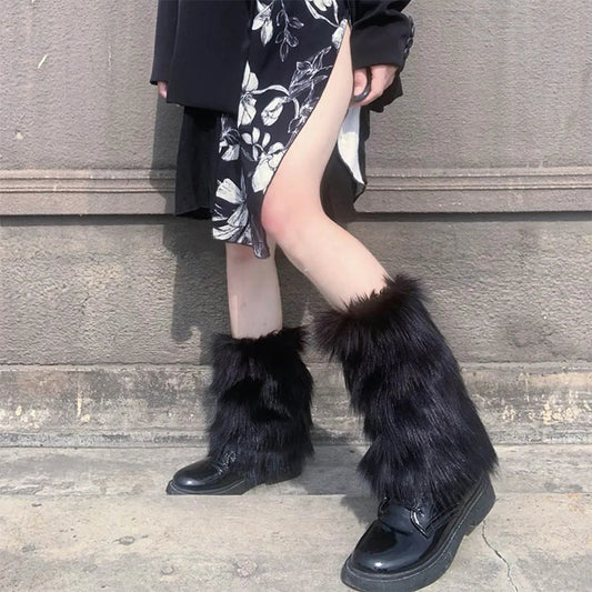 Women Faux Fur Leg Warmers