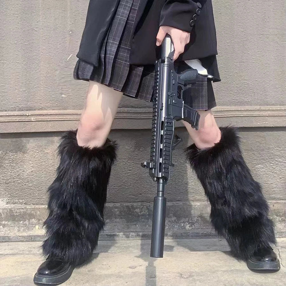 Women Faux Fur Leg Warmers