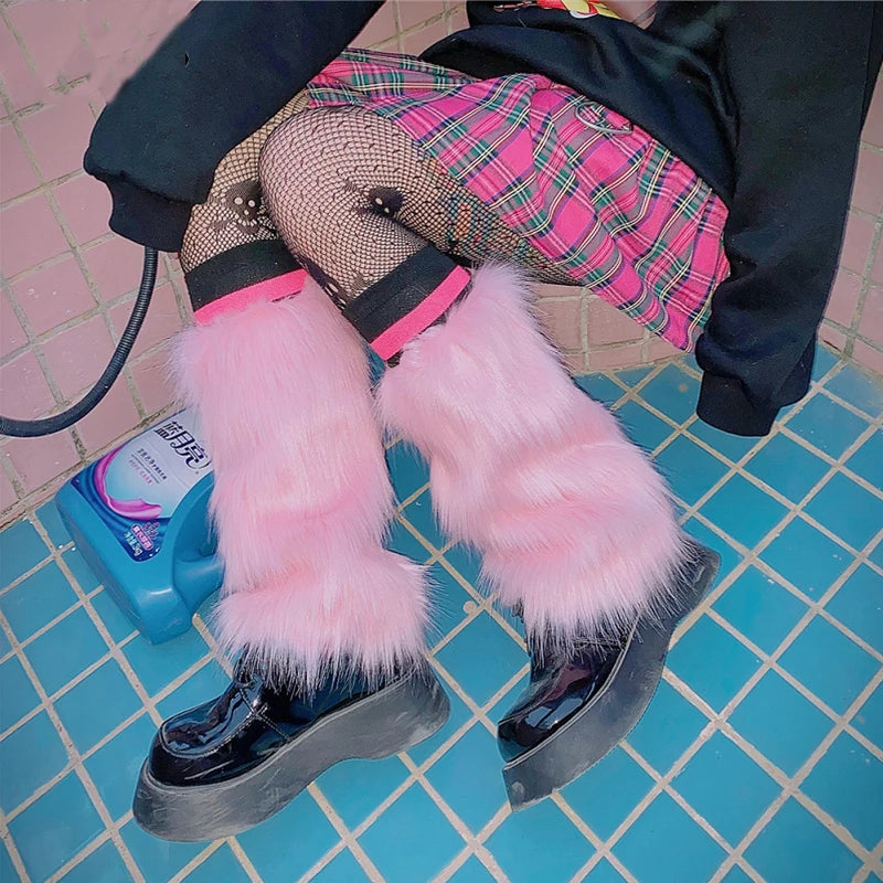 Women Faux Fur Leg Warmers